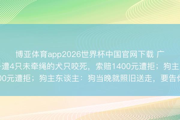 博亚体育app2026世界杯中国官网下载 广东须眉公园遛兔，兔子遭4只未牵绳的犬只咬死，索赔1400元遭拒；狗主东谈主：狗当晚就照旧送走，要告你就去告